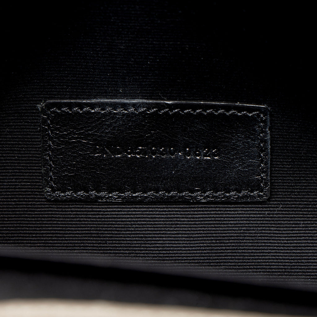 Saint Laurent Metallic Mixed Matelasse Grain de Poudre Monogram Envelope Pouch
