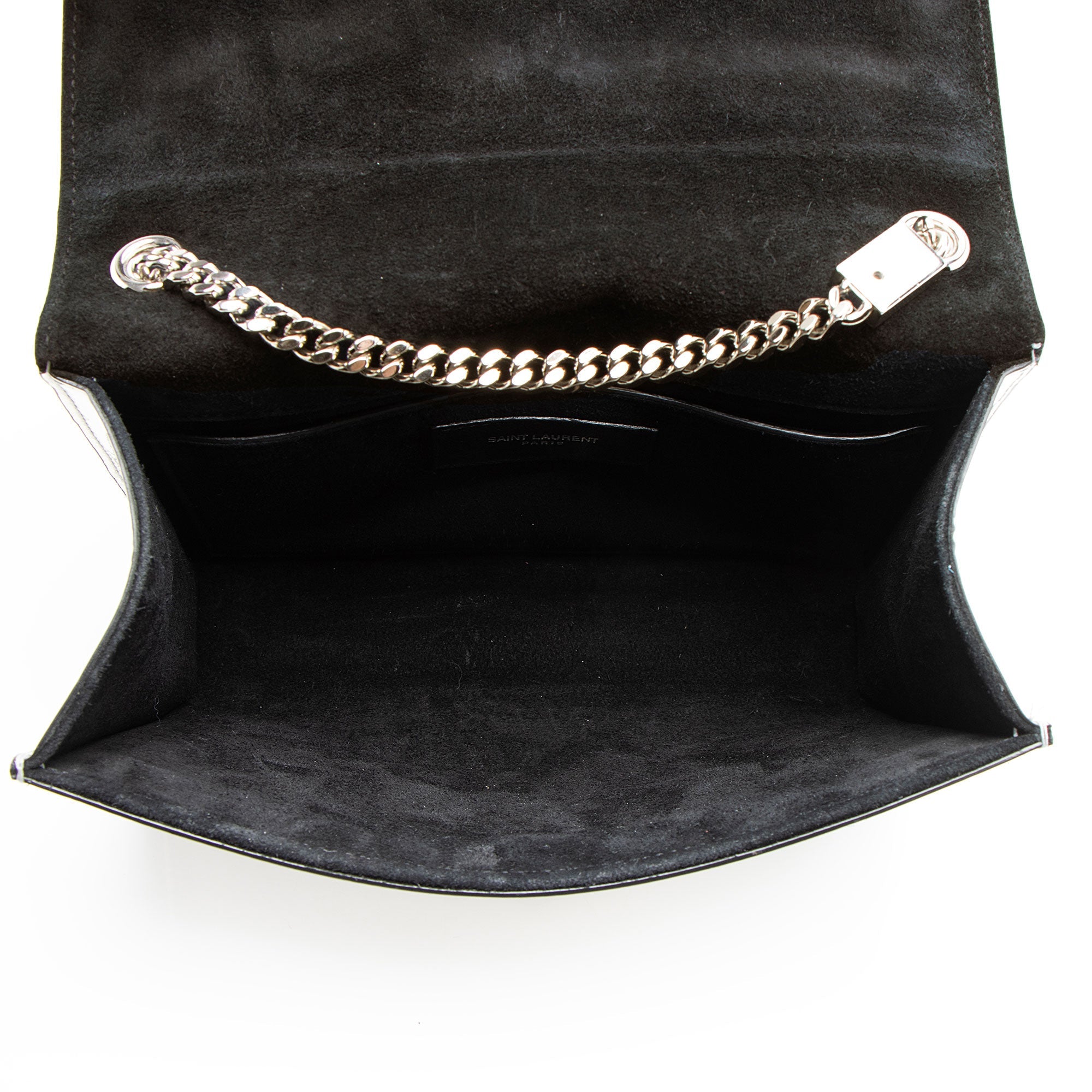 Saint Laurent Metallic Patent Leather Kate Small Shoulder Bag (SHF-JmBS7h)