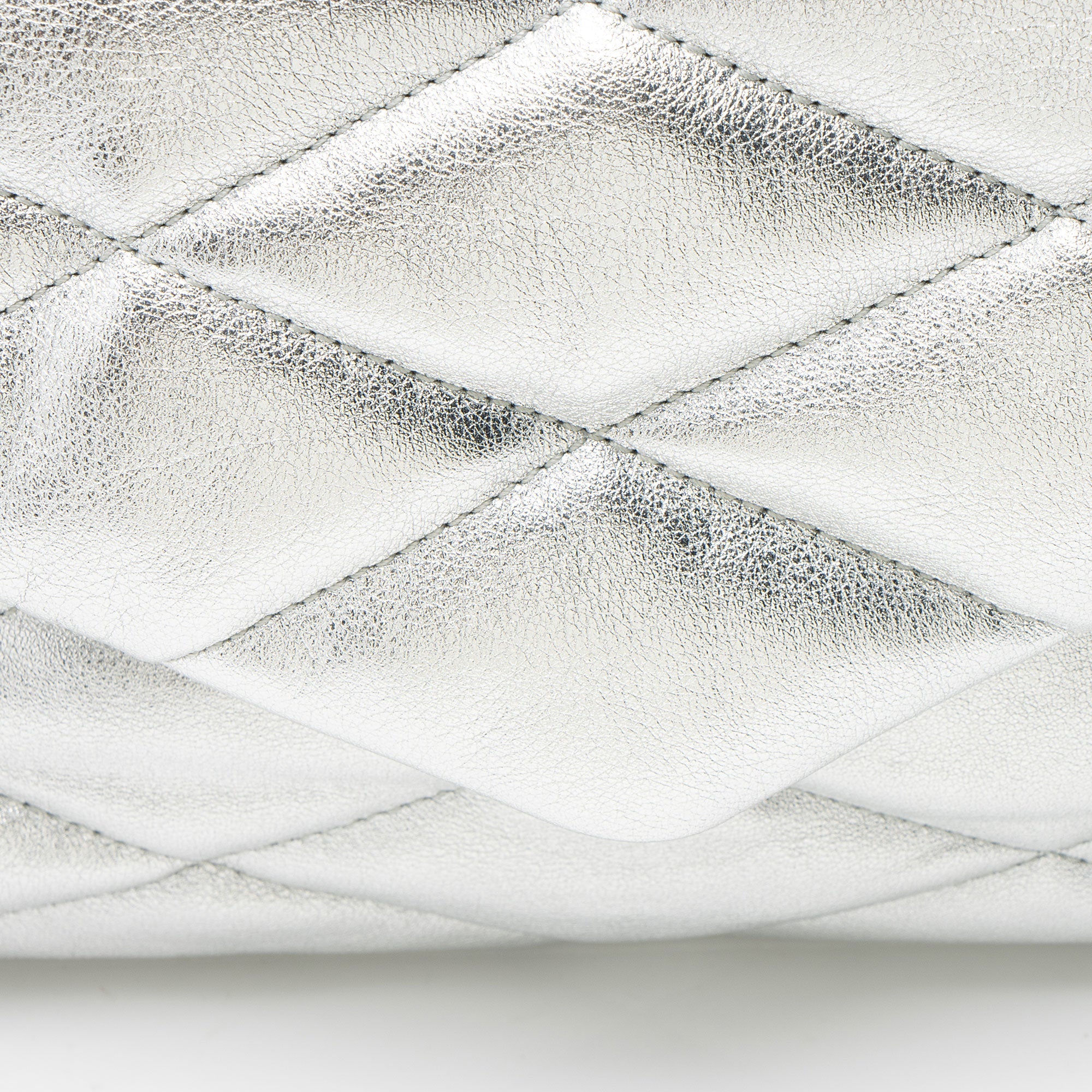 Saint Laurent Metallic Quilted Lambskin Puffer Sade Clutch