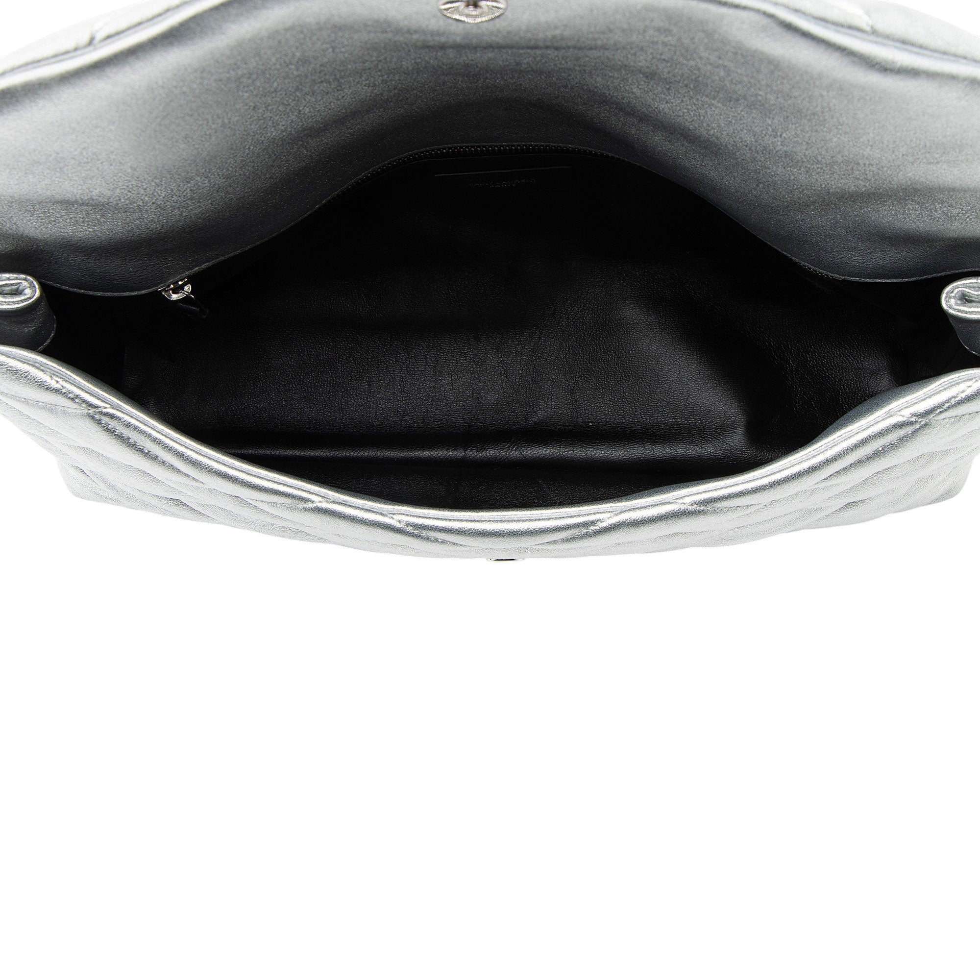 Saint Laurent Metallic Quilted Lambskin Puffer Sade Clutch