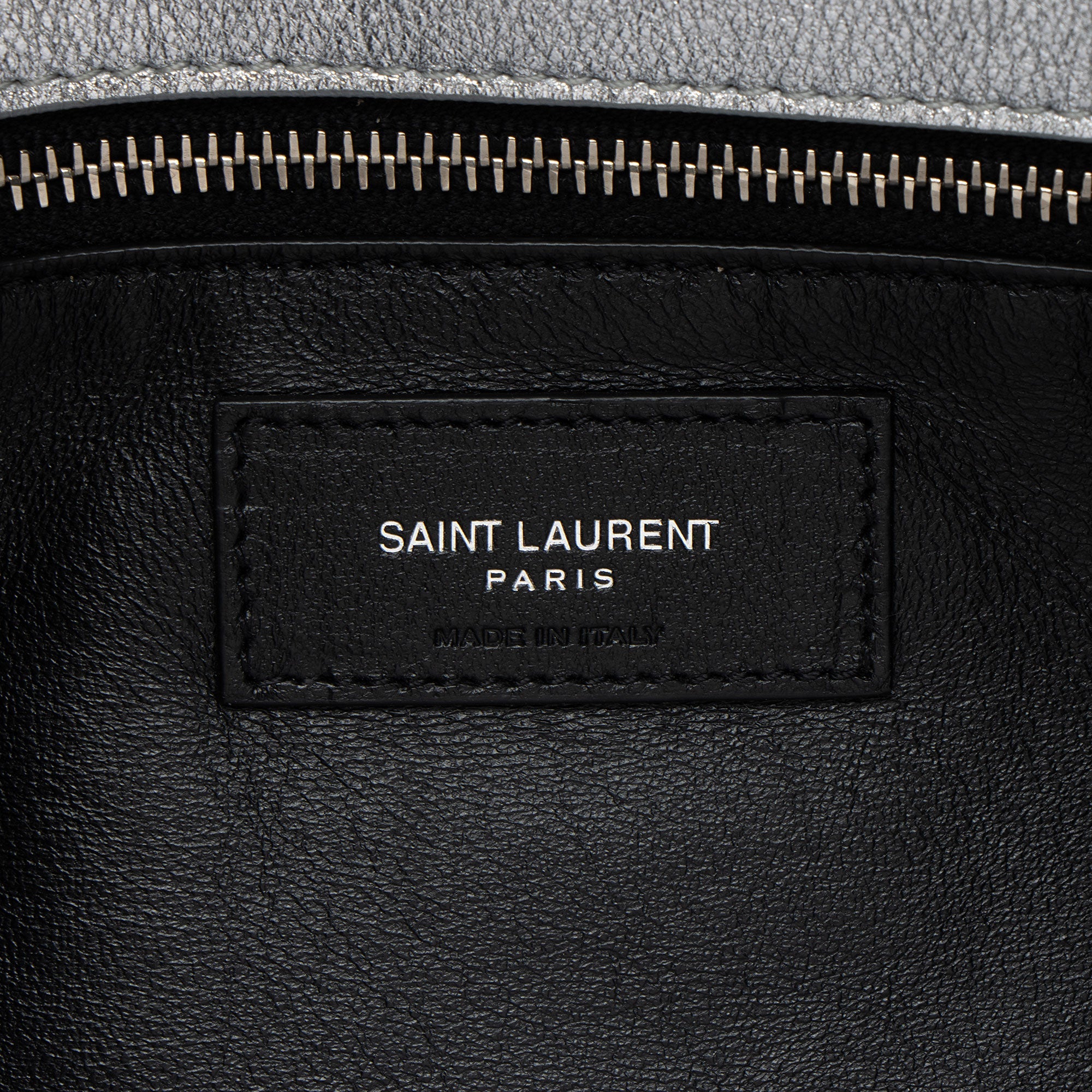 Saint Laurent Metallic Quilted Lambskin Puffer Sade Clutch