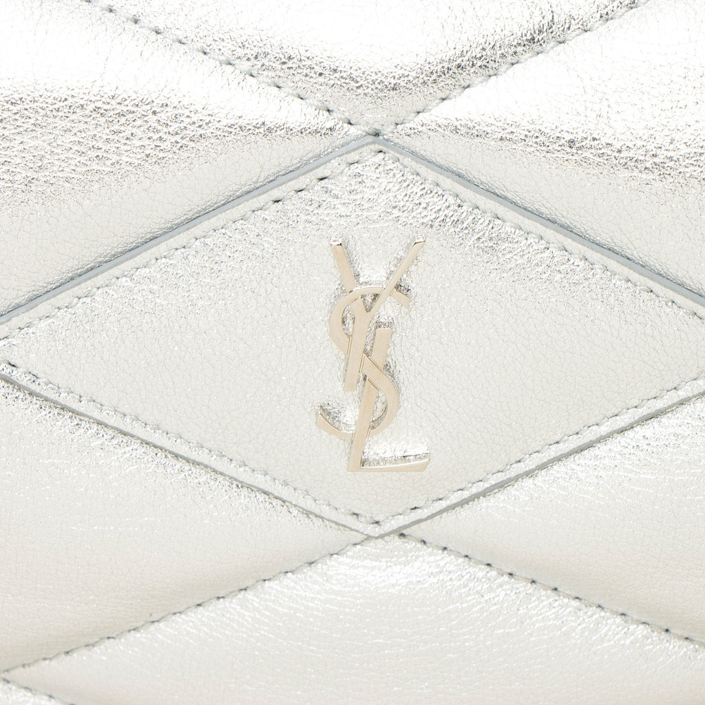 Saint Laurent Metallic Quilted Lambskin Puffer Sade Clutch