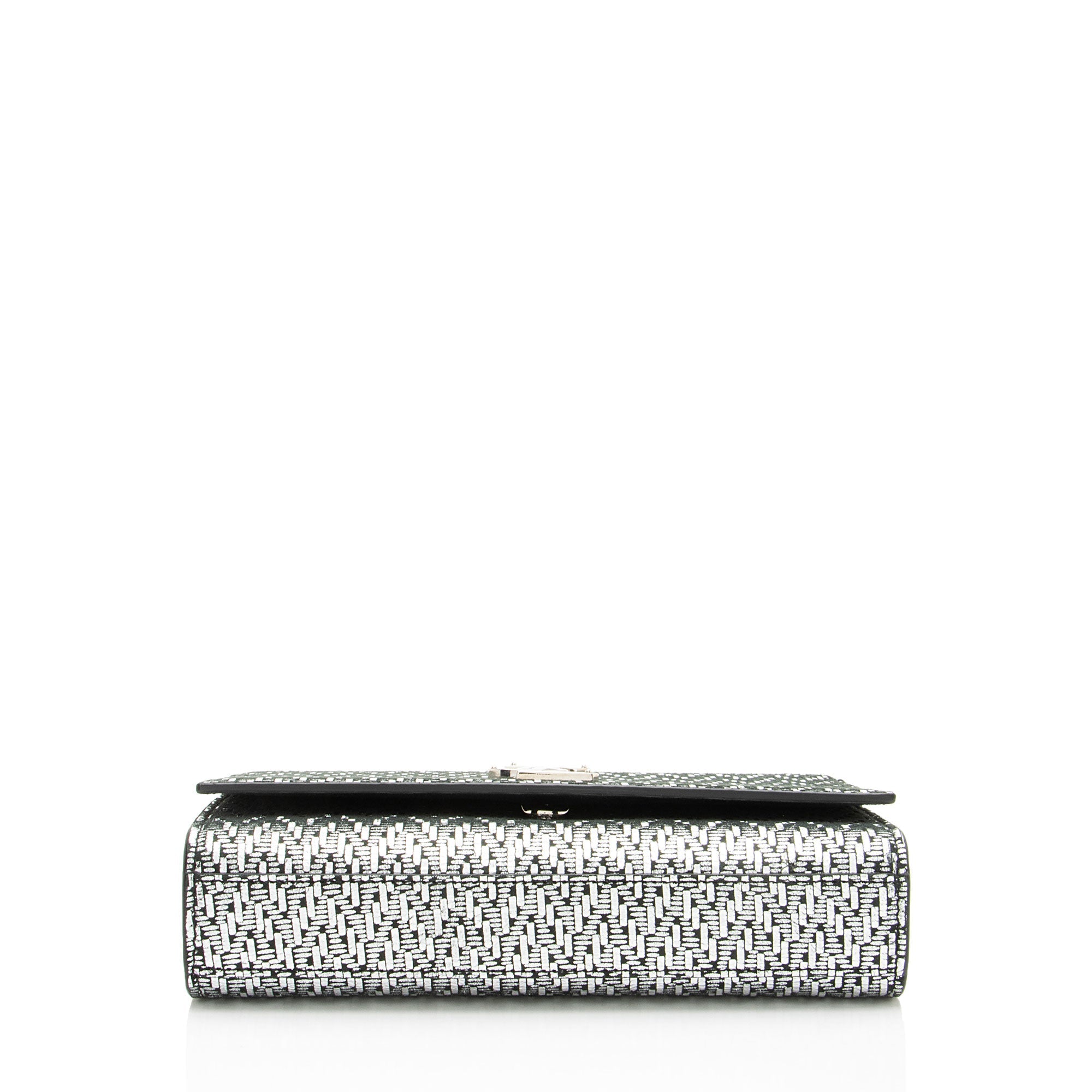Saint Laurent Metallic Woven Leather Monogram Kate Small Shoulder Bag