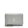 Saint Laurent Metallic Woven Leather Monogram Kate Small Shoulder Bag