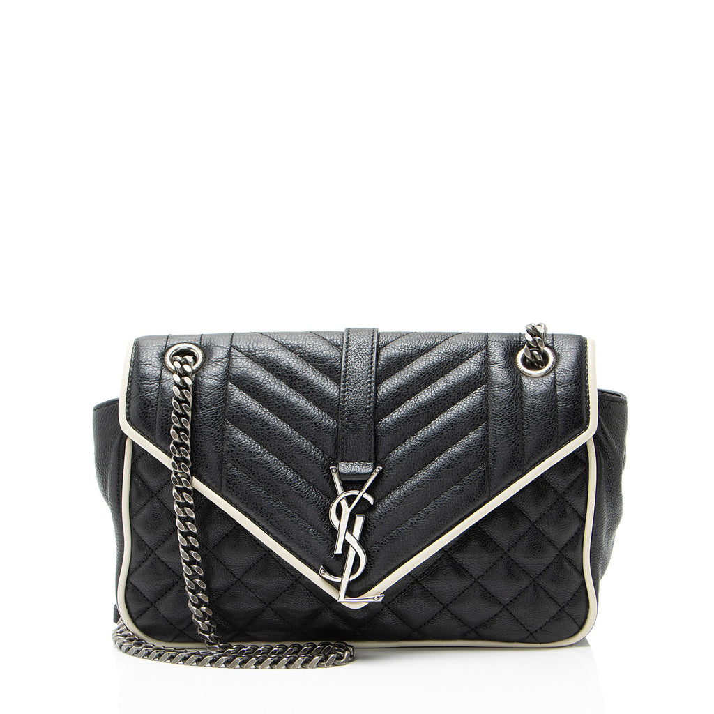 Saint Laurent Mixed Matelasse Calfskin Monogram Soft Medium Shoulder Bag