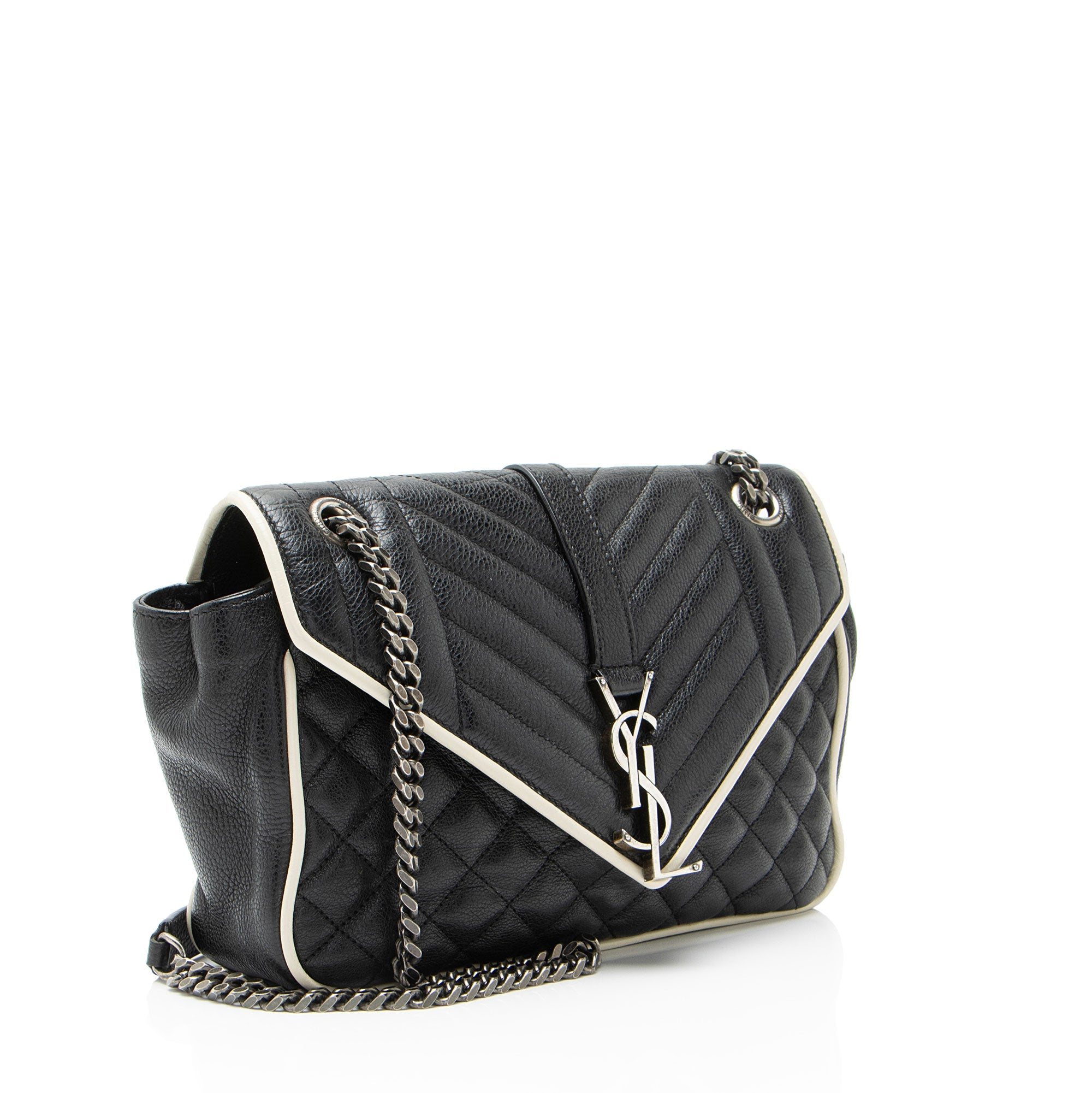 Saint Laurent Mixed Matelasse Calfskin Monogram Soft Medium Shoulder Bag