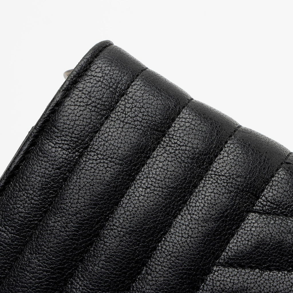 Saint Laurent Mixed Matelasse Grain de Poudre Embellished Monogram Chain Wallet