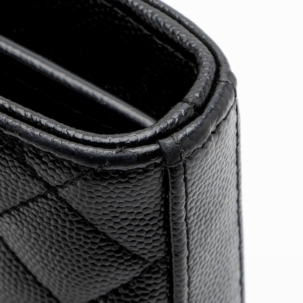 Saint Laurent Mixed Matelasse Grain de Poudre Monogram Chain Wallet