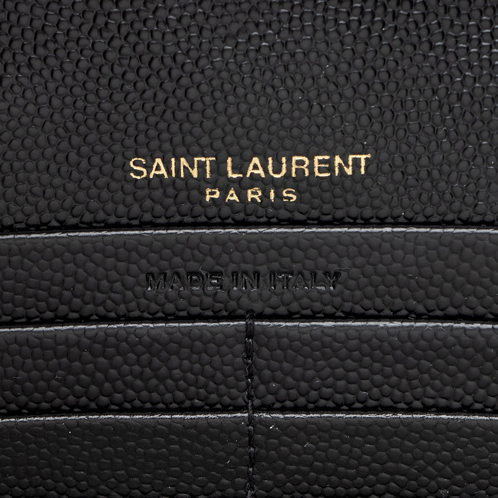 Saint Laurent Mixed Matelasse Grain de Poudre Monogram Chain Wallet