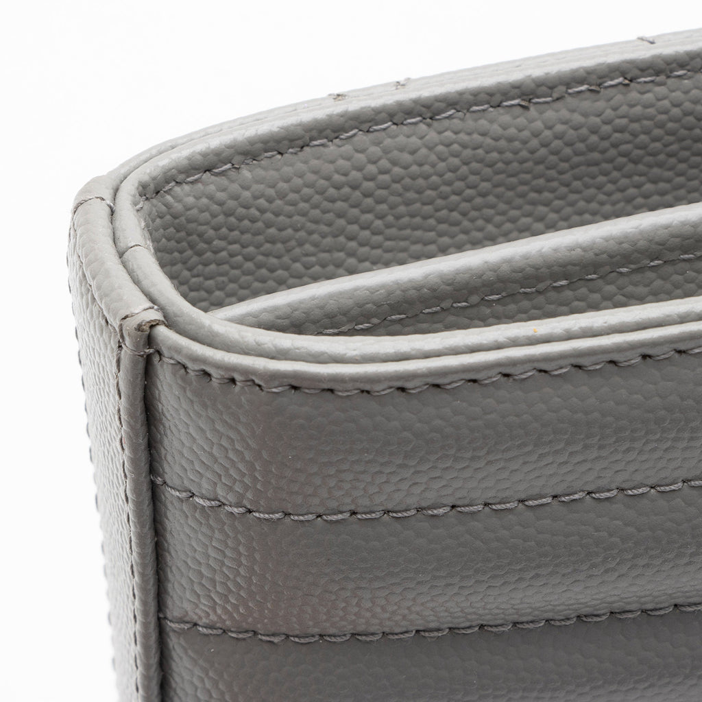 Saint Laurent Mixed Matelasse Grain de Poudre Monogram Chain Wallet