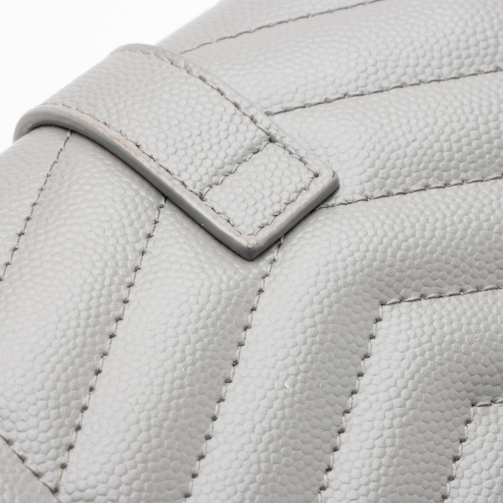 Saint Laurent Mixed Matelasse Grain de Poudre Monogram Chain Wallet