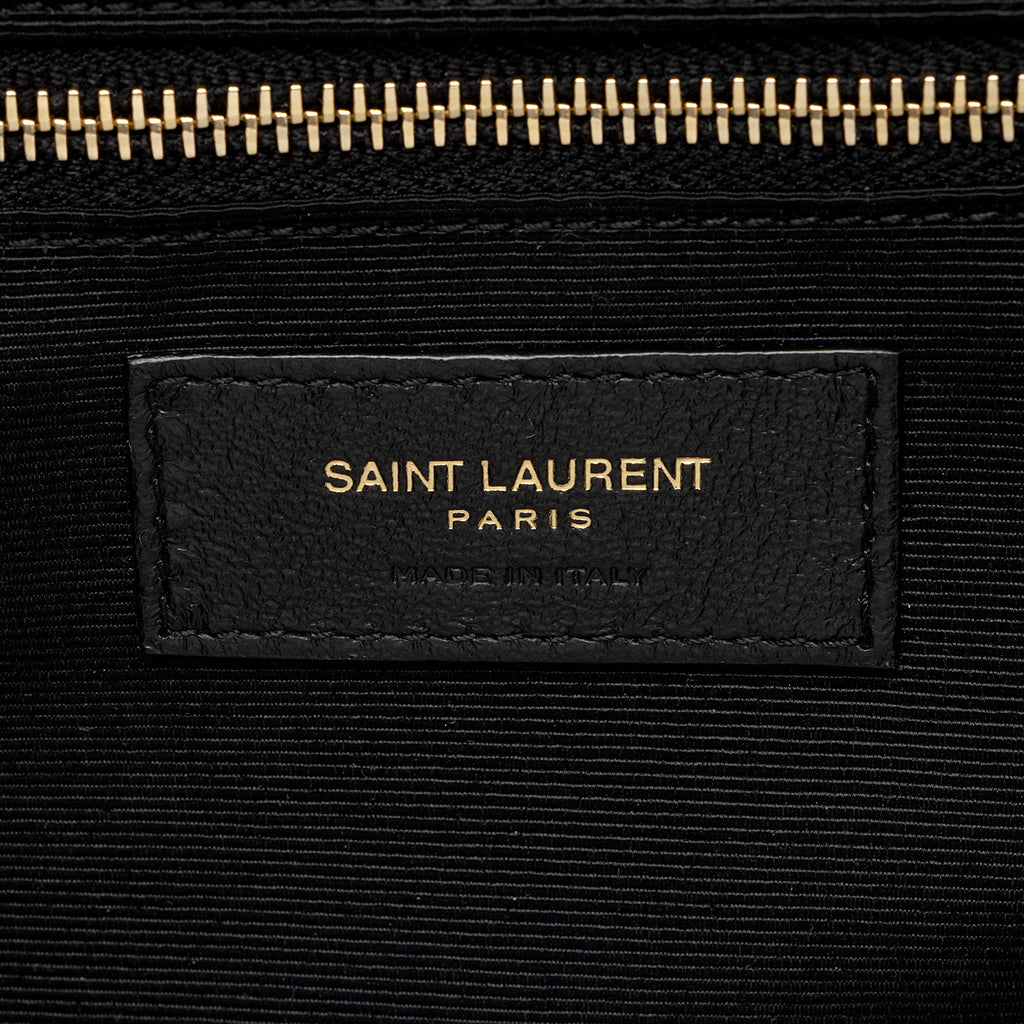 Saint Laurent Mixed Matelasse Grain de Poudre Monogram Large Shoulder Bag