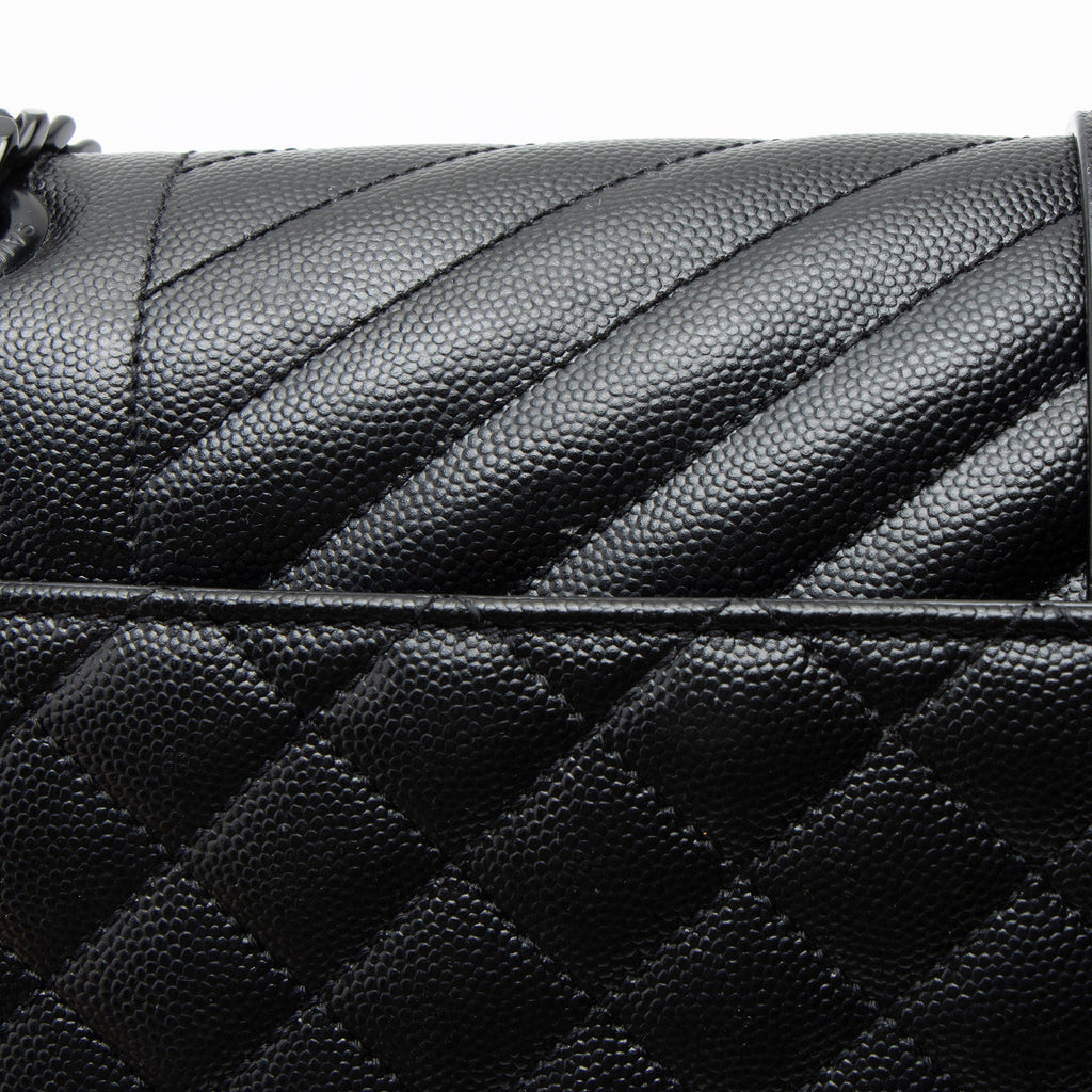 Saint Laurent Mixed Matelasse Grain de Poudre Monogram Large Shoulder Bag