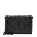 Saint Laurent Mixed Matelasse Grain de Poudre Monogram Large Shoulder Bag