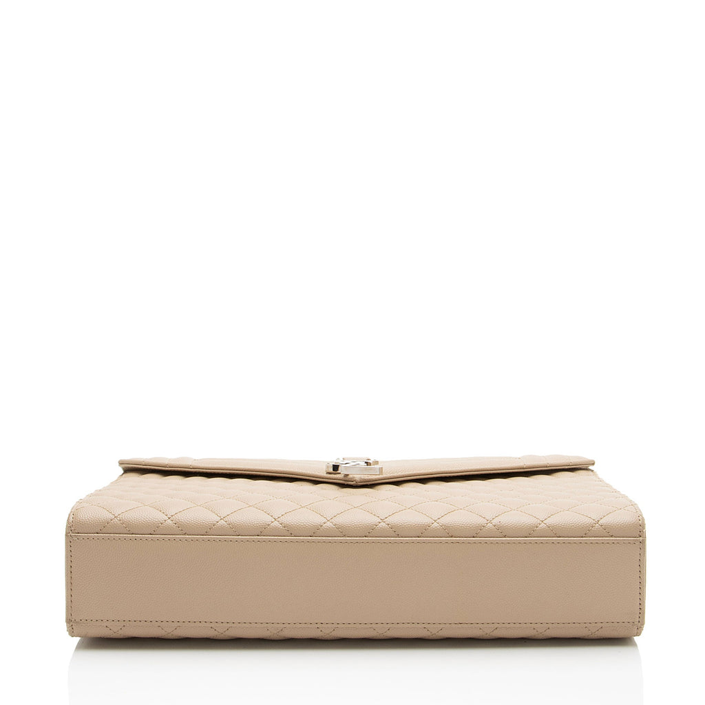 Saint Laurent Mixed Matelasse Grain de Poudre Monogram Large Shoulder Bag