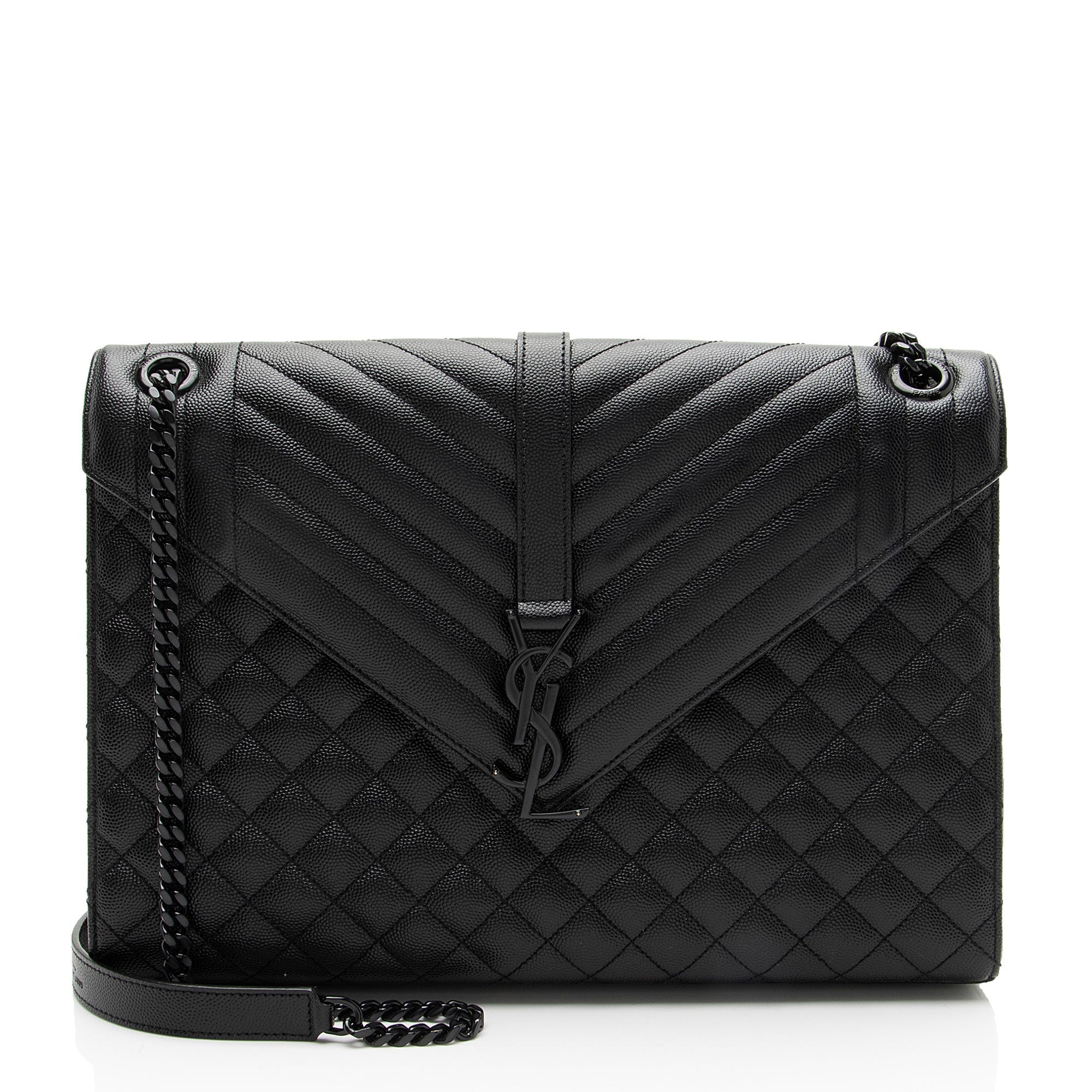 Saint Laurent Mixed Matelasse Grain de Poudre Monogram Large Shoulder Bag