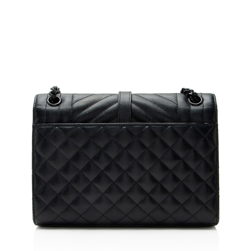 Saint Laurent Mixed Matelasse Grain de Poudre Monogram Medium Shoulder Bag