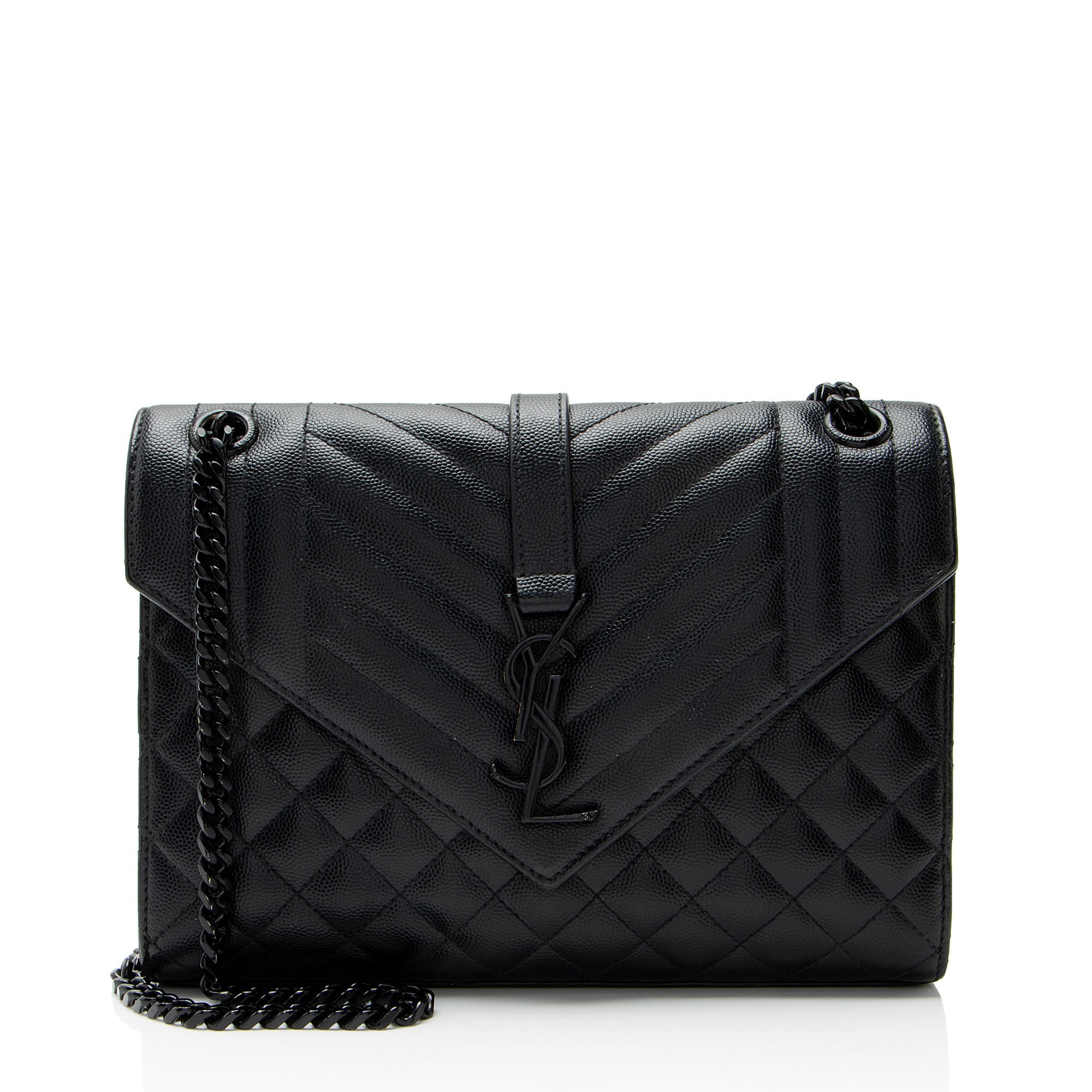 Saint Laurent Mixed Matelasse Grain de Poudre Monogram Medium Shoulder Bag