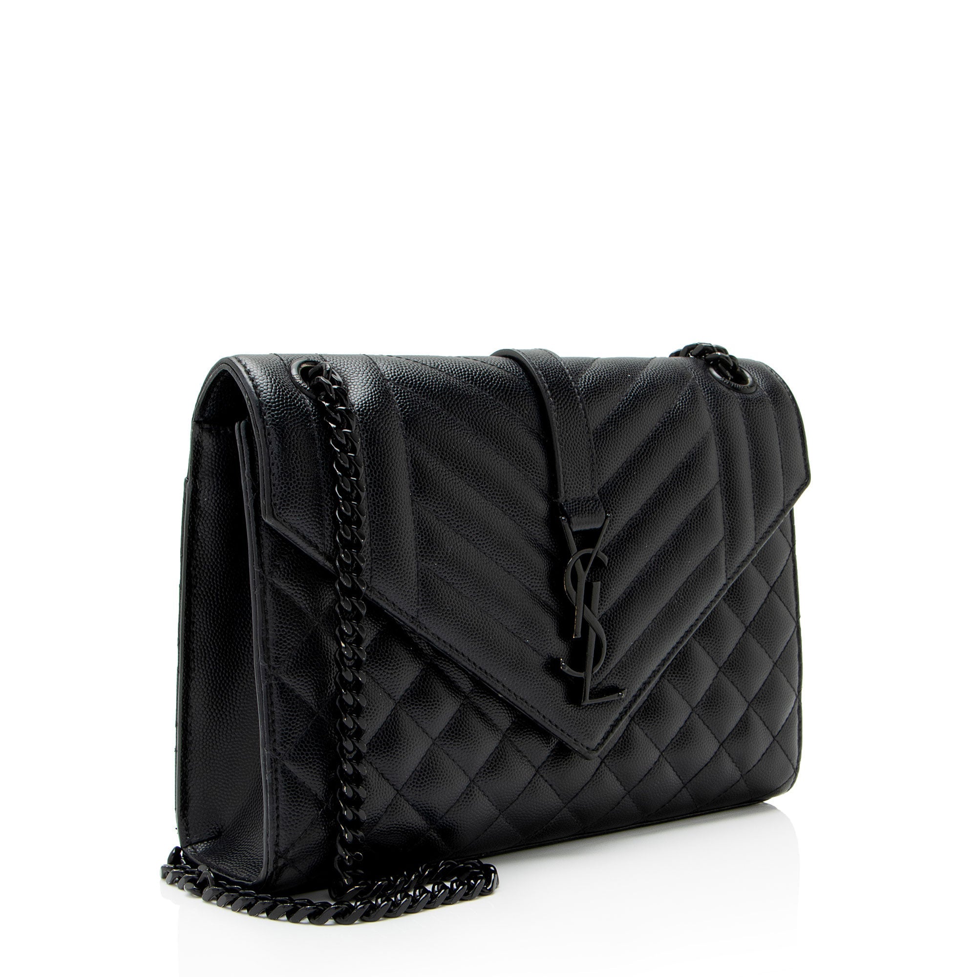 Saint Laurent Mixed Matelasse Grain de Poudre Monogram Medium Shoulder Bag