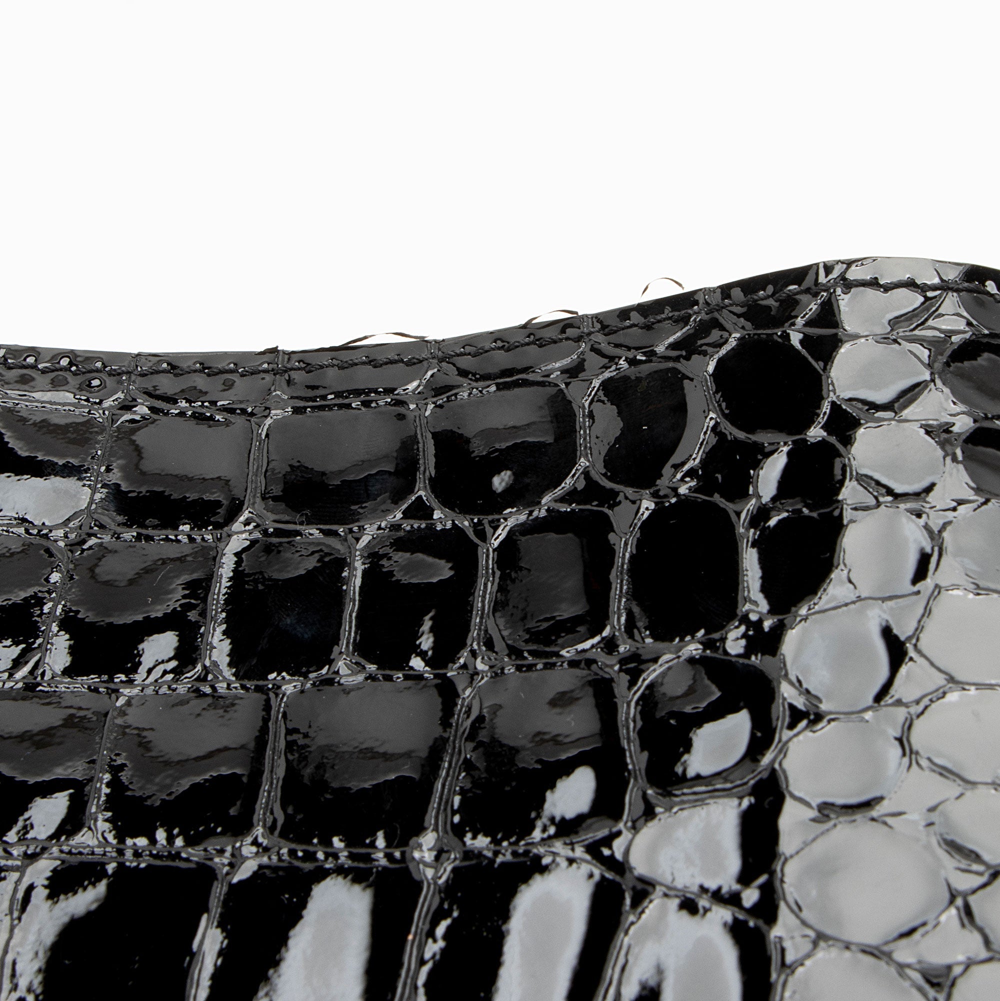 Saint Laurent Patent Croc Embossed Leather Suzanne Medium Hobo