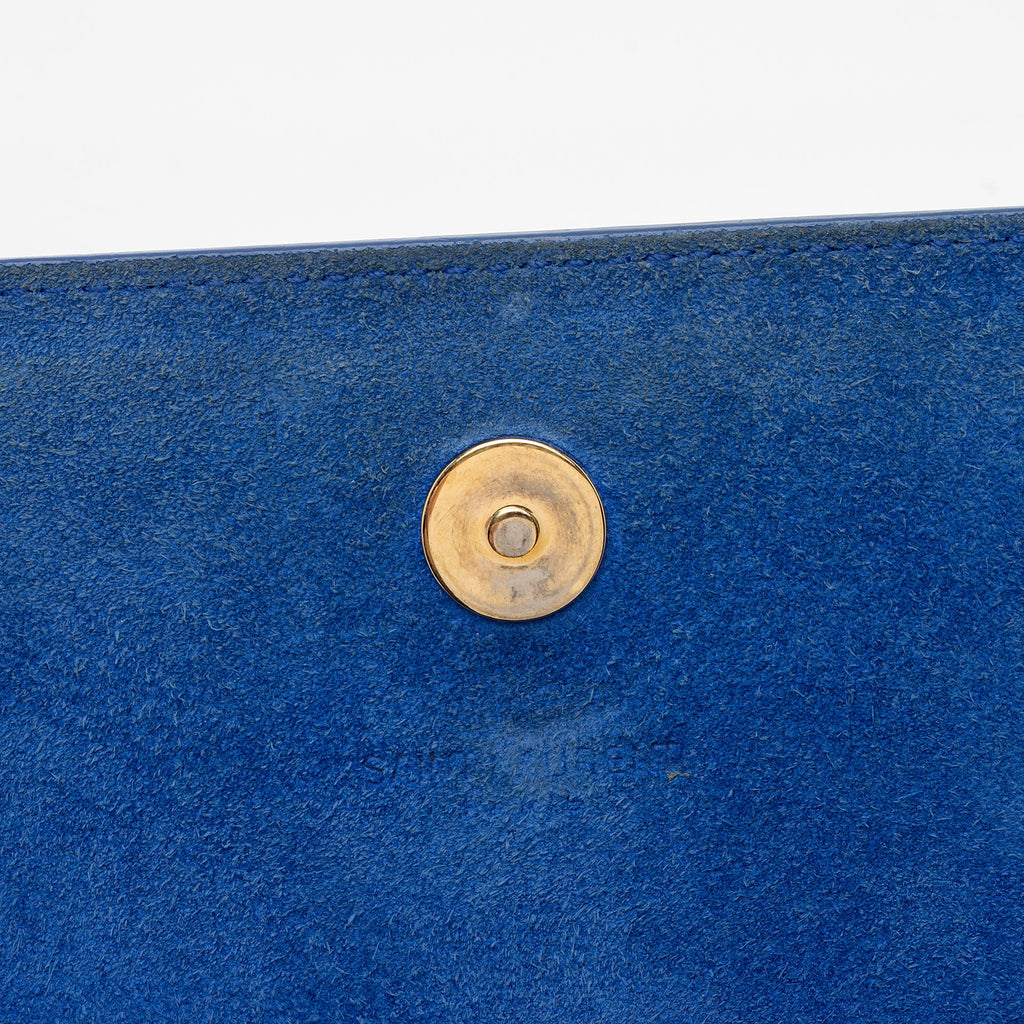 Saint Laurent Patent Leather Grain de Poudre Monogram Kate Clutch