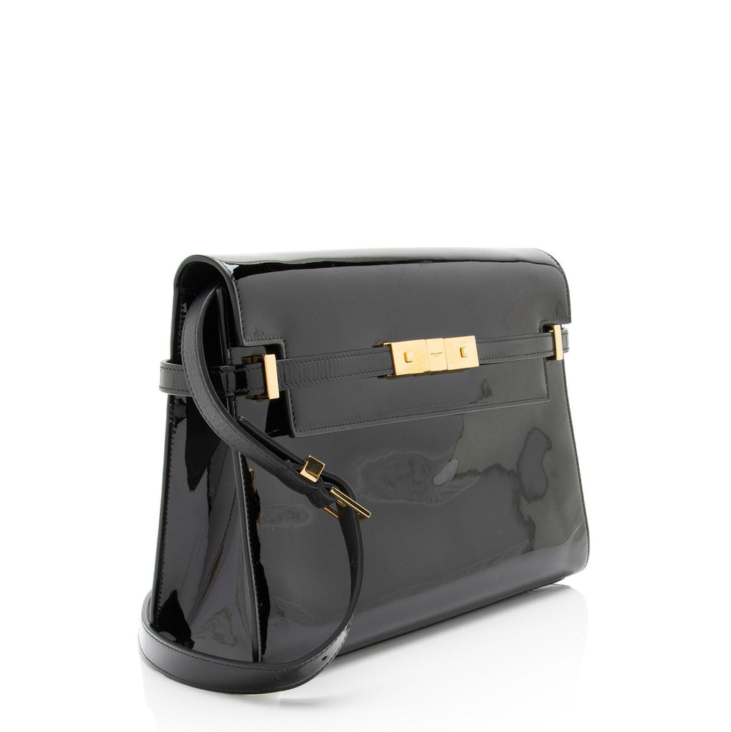 Saint Laurent Patent Leather Manhattan Medium Shoulder Bag