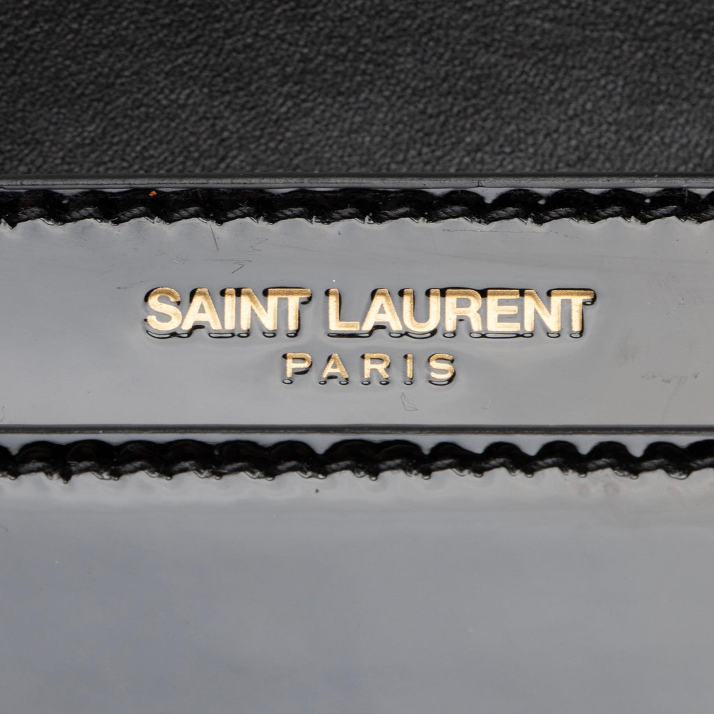 Saint Laurent Patent Leather Monogram Cassandra Medium Chain Bag (SHF-23411)