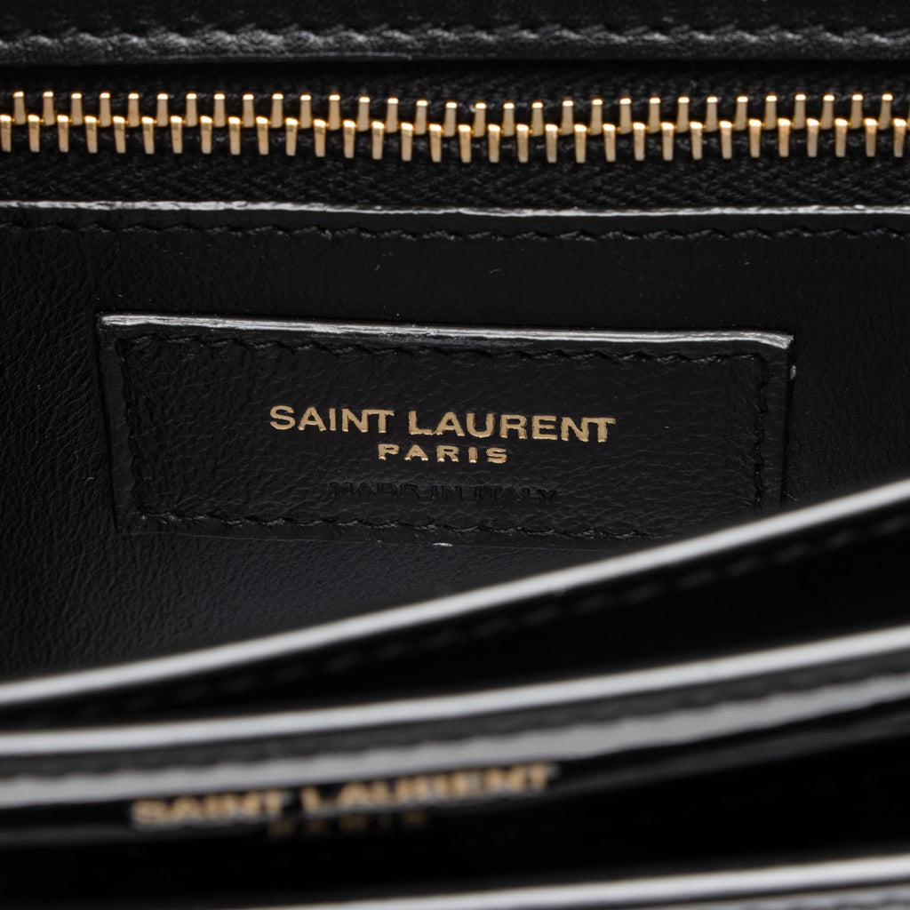 Saint Laurent Patent Leather Monogram Cassandra Medium Chain Bag (SHF-23411)