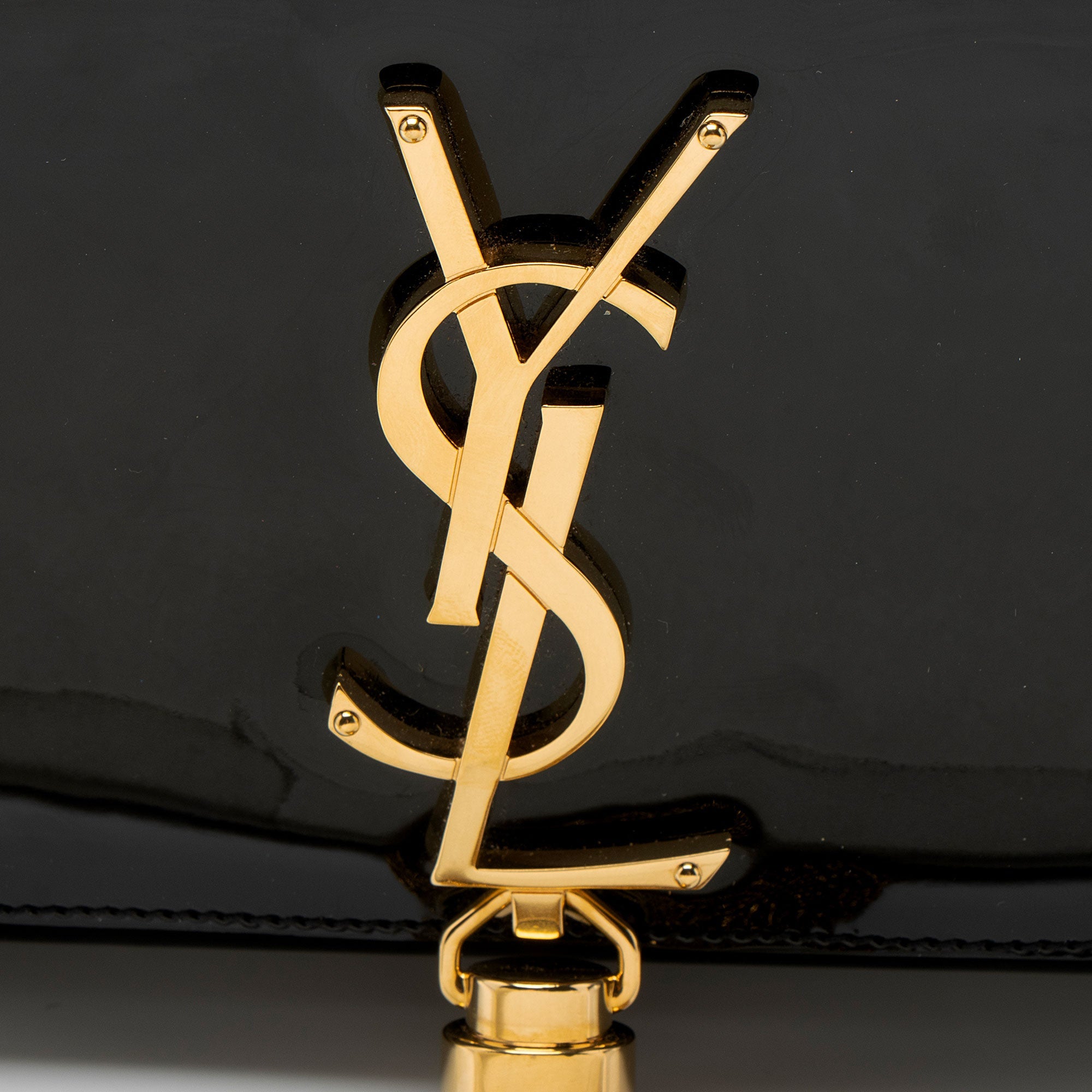 Saint Laurent Patent Leather Monogram Kate Tassel Mini Shoulder Bag