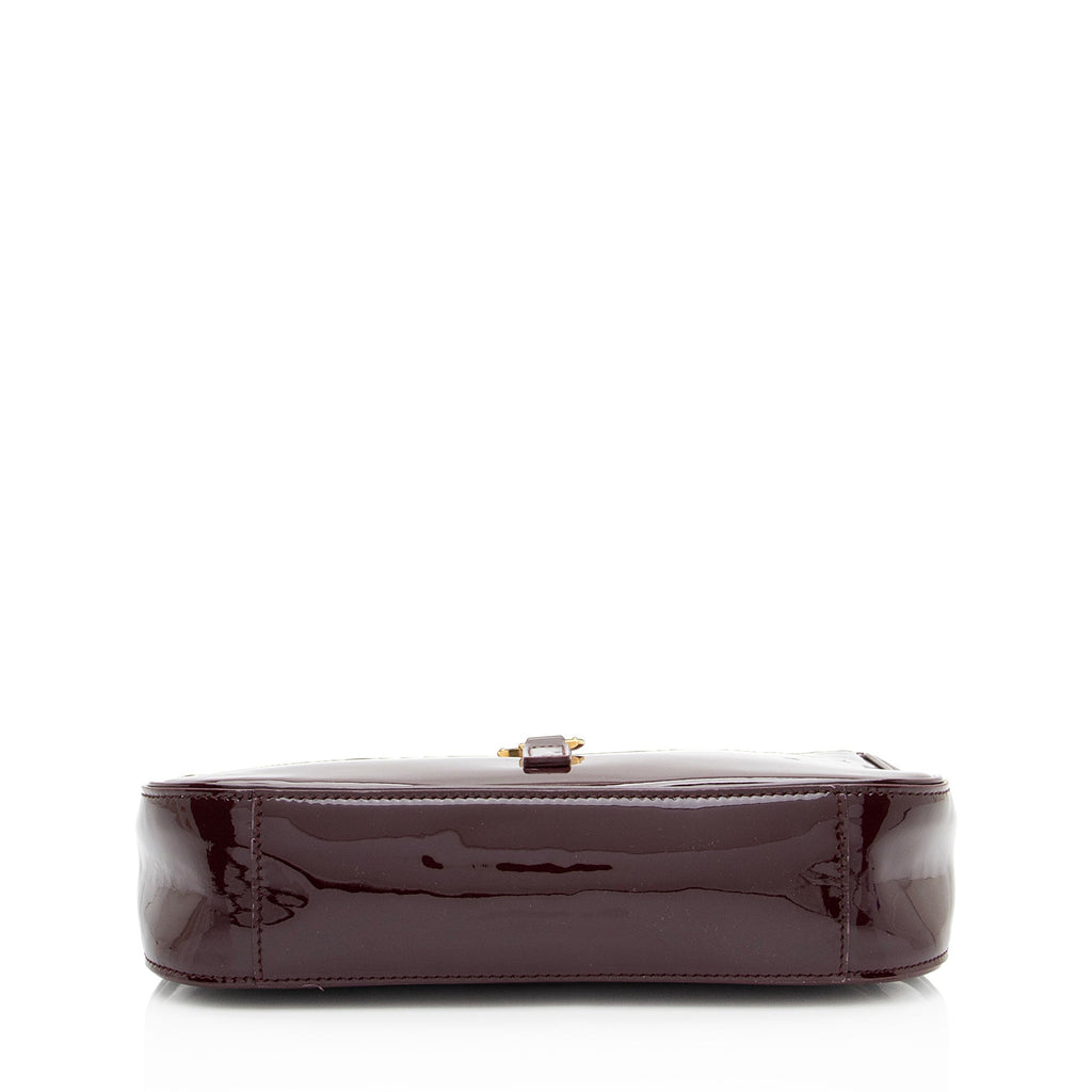 Saint Laurent Patent Leather Monogram Le 5 A 7 Hobo