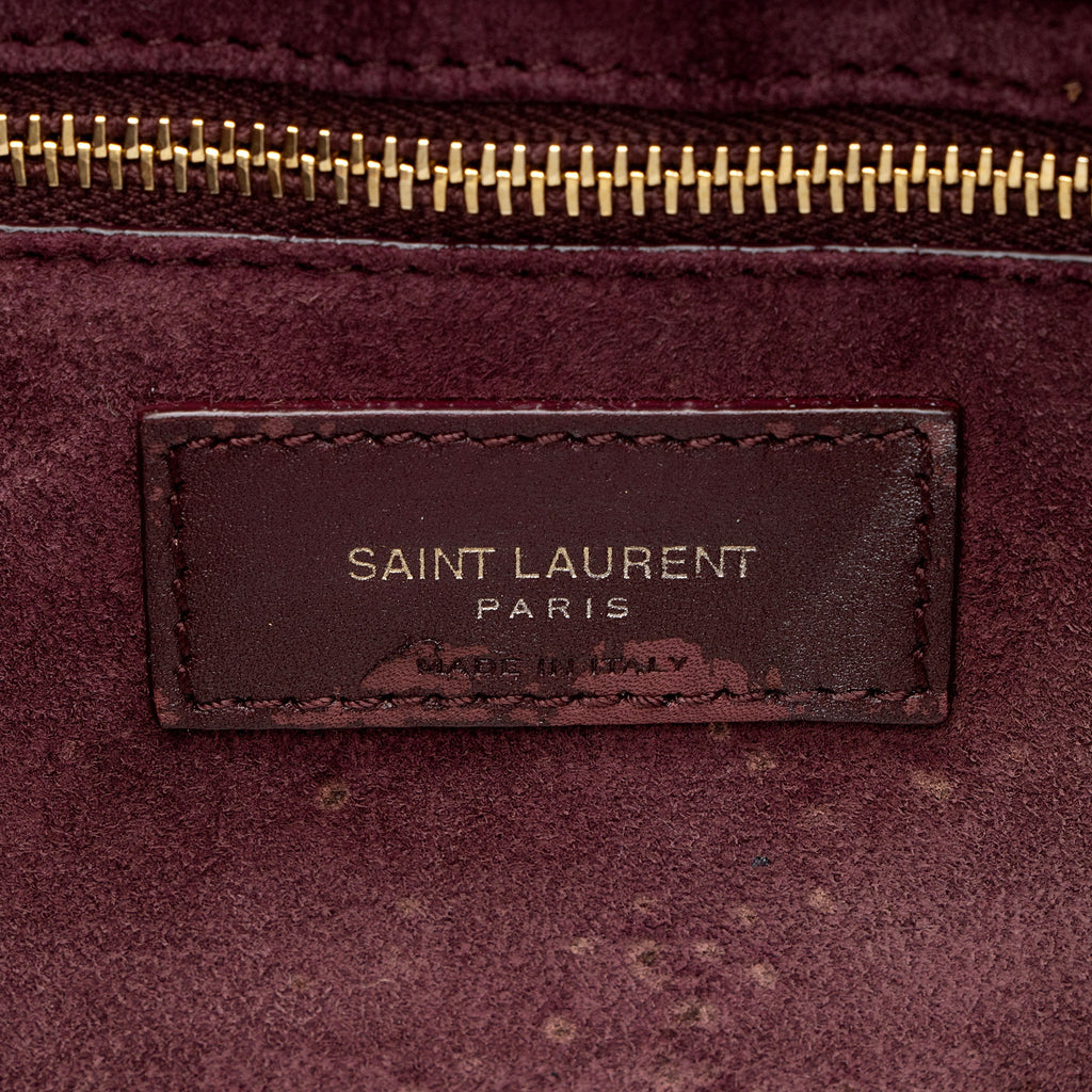 Saint Laurent Patent Leather Monogram Le 5 A 7 Hobo