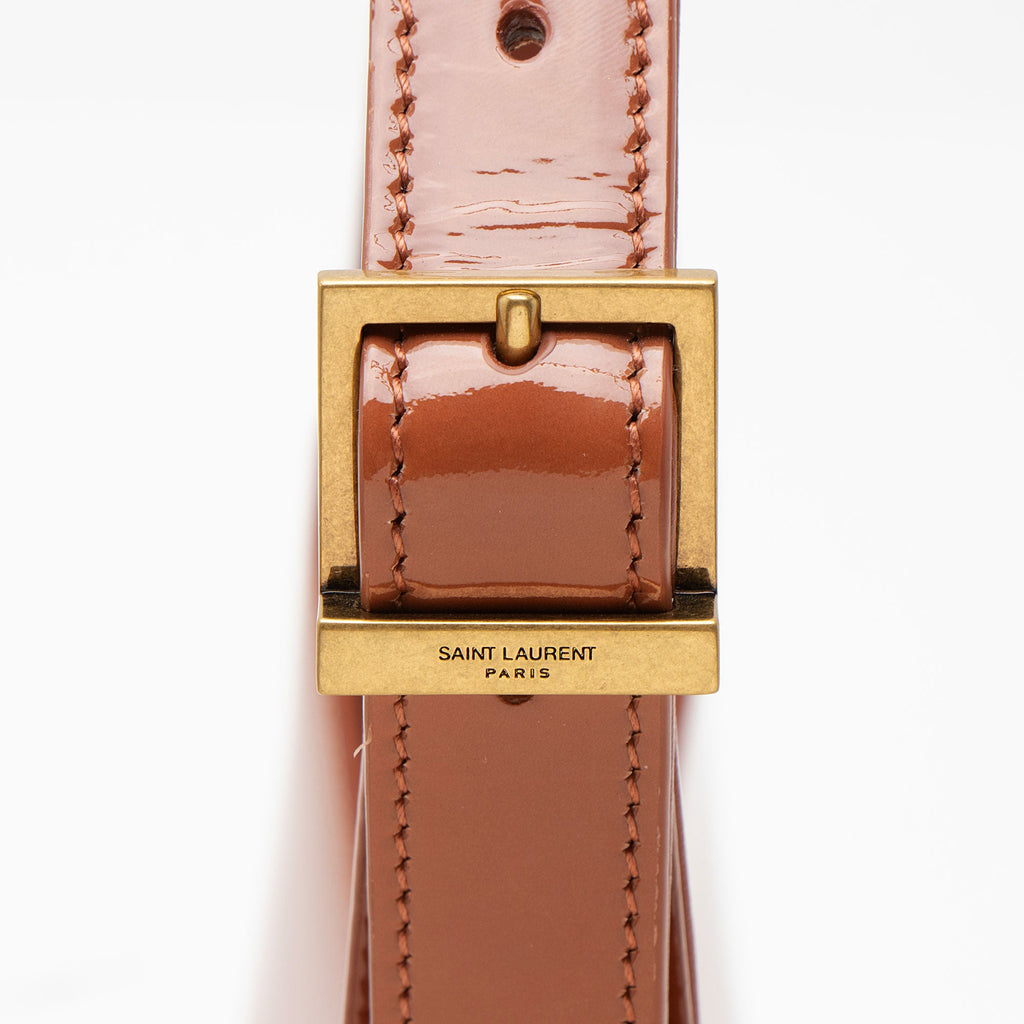 Saint Laurent Patent Leather Monogram Le 5 A 7 Hobo