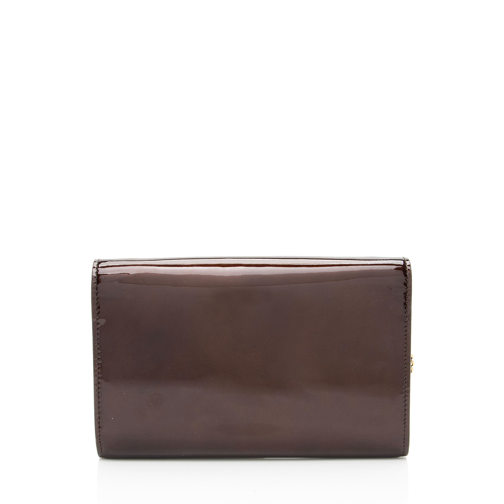 Saint Laurent Patent Leather Monogram Uptown Chain Wallet