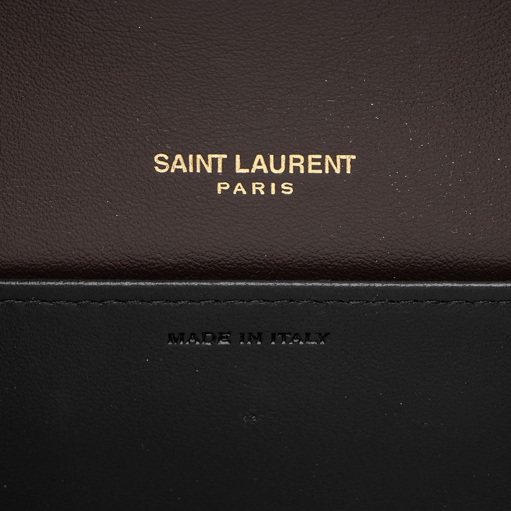 Saint Laurent Patent Leather Monogram Uptown Chain Wallet