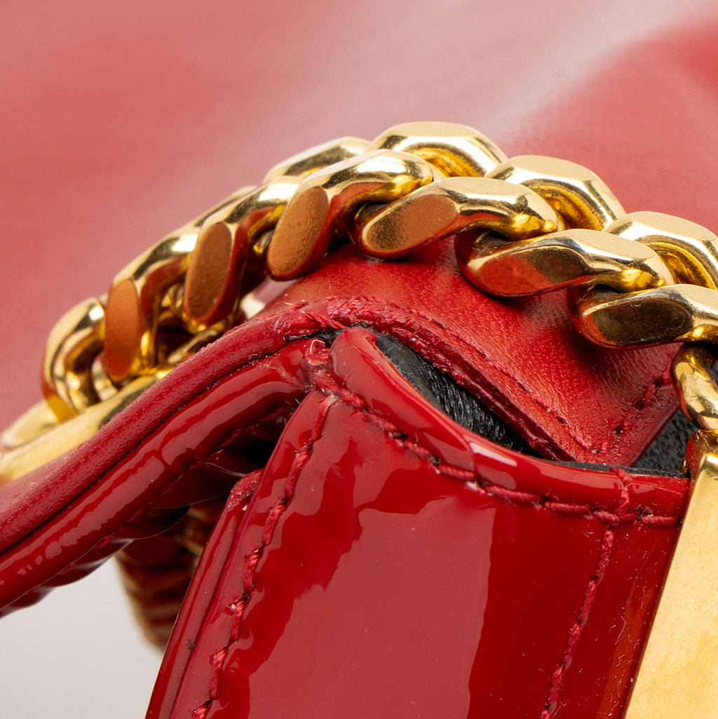 Saint Laurent Patent Leather Monogram Vicky Small Shoulder Bag