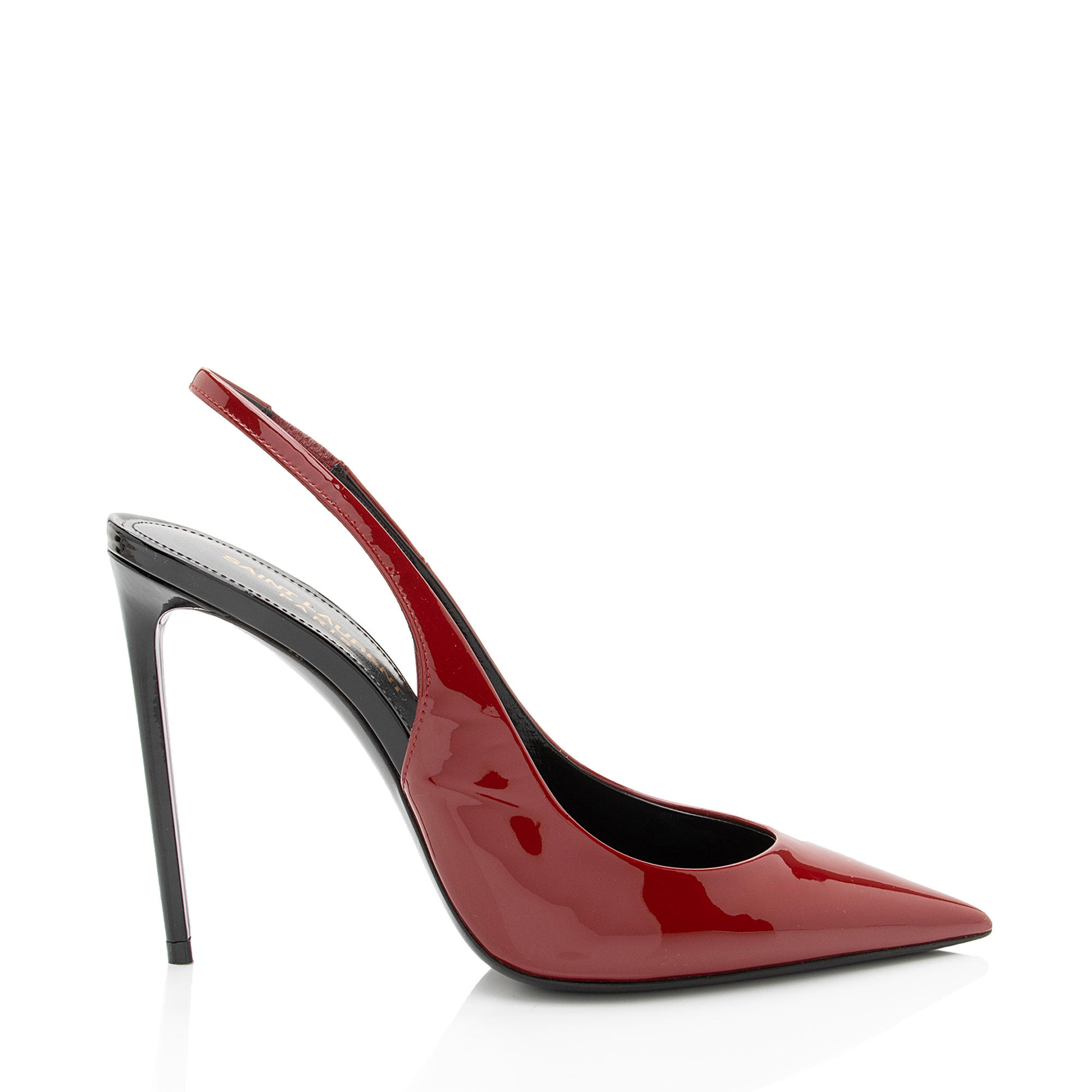 Saint Laurent Patent Leather Zoe Slingback Pumps - Size 7.5 / 37.5
