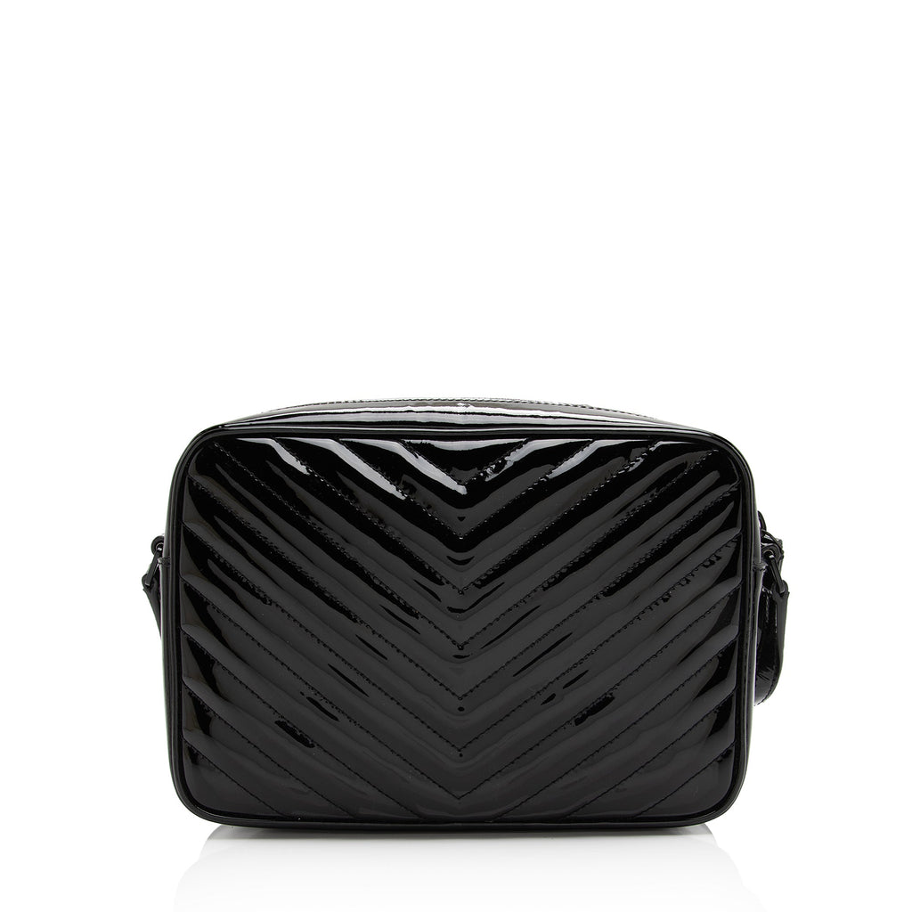 Saint Laurent Matelasse Patent Leather Monogram Lou Camera Bag (SHF-23056)