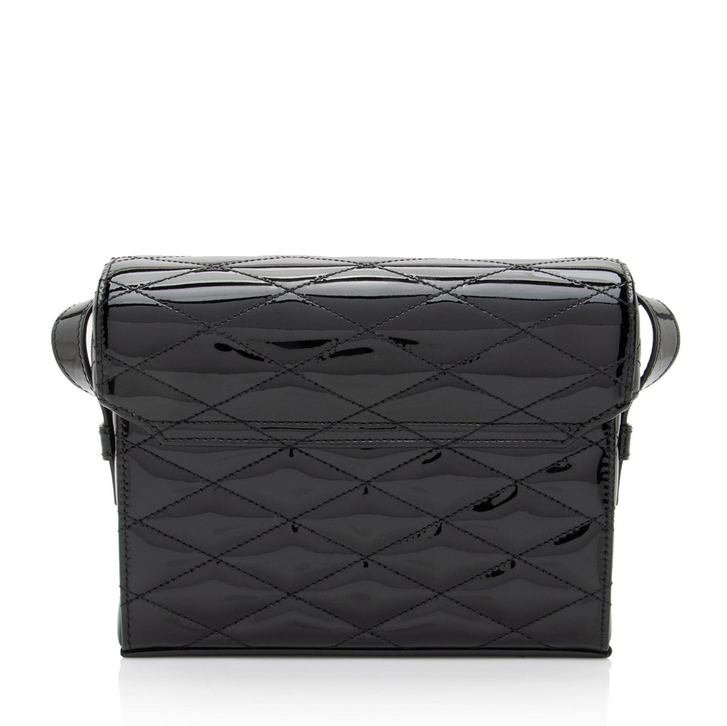 Saint Laurent Patent Matelasse Leather Monogram June Box Bag