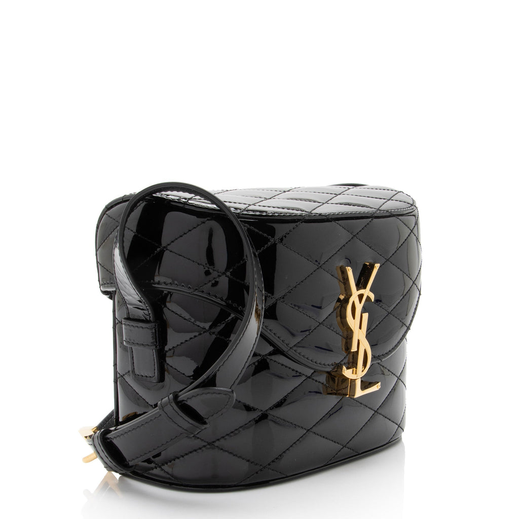 Saint Laurent Patent Matelasse Leather Monogram June Box Bag
