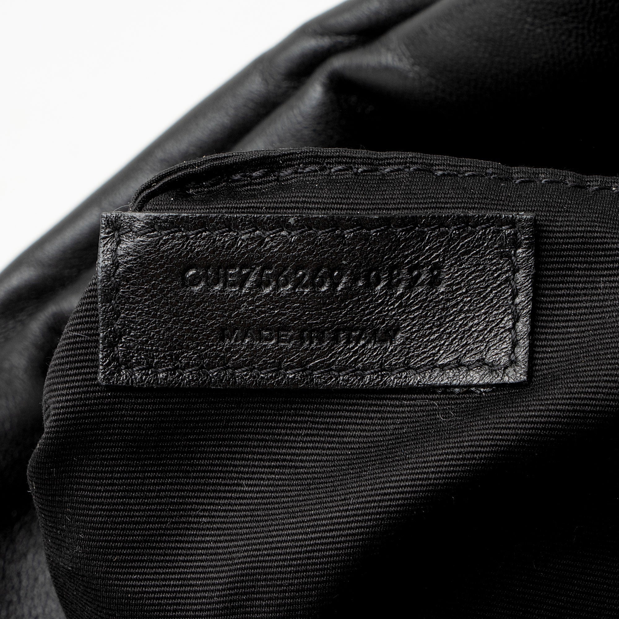 Saint Laurent Puffed Leather Logo Shopping Tote
