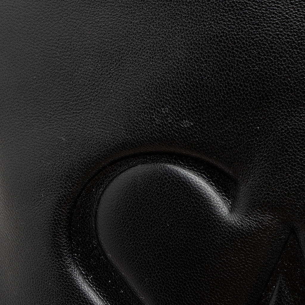 Saint Laurent Puffed Leather Logo Shopping Tote