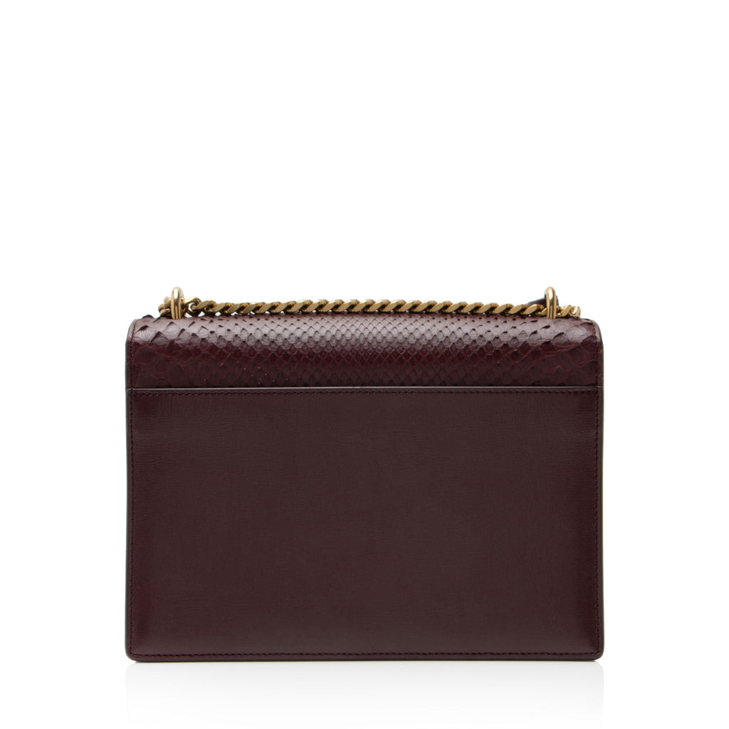Saint Laurent Python Suede Monogram Sunset Medium Shoulder Bag