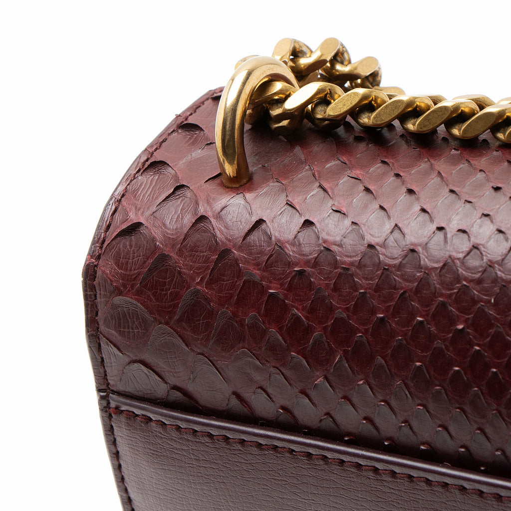 Saint Laurent Python Suede Monogram Sunset Medium Shoulder Bag