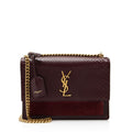 Saint Laurent Python Suede Monogram Sunset Medium Shoulder Bag