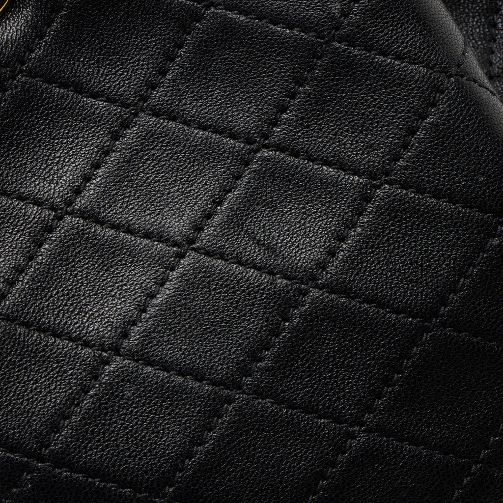 Saint Laurent Quilted Lambskin Cassandre Small Bucket Bag