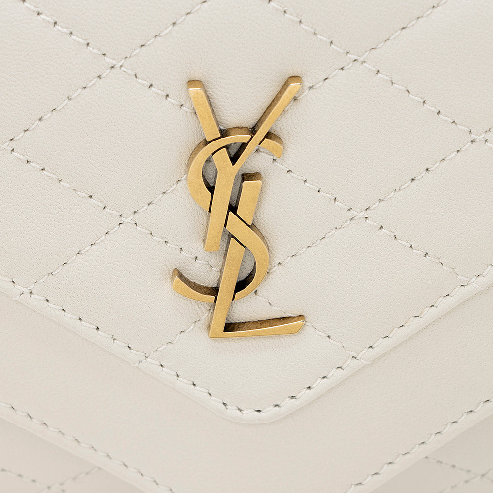 Saint Laurent Quilted Lambskin Gaby Mini Shoulder Bag (SHF-21894)
