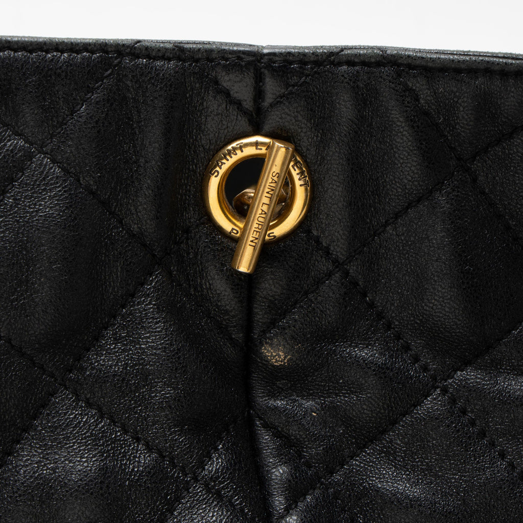 Saint Laurent Quilted Lambskin Monogram Icare Maxi Shopping Tote