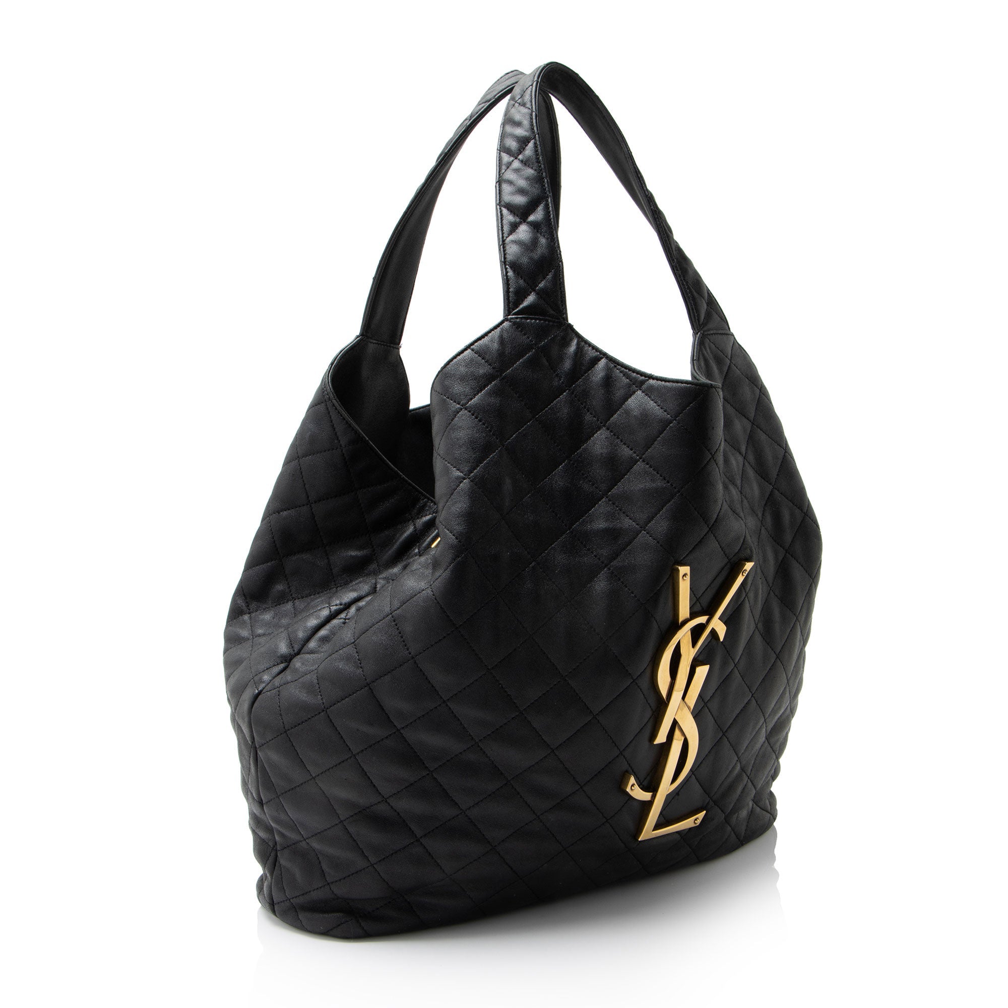 Saint Laurent Quilted Lambskin Monogram Icare Maxi Shopping Tote