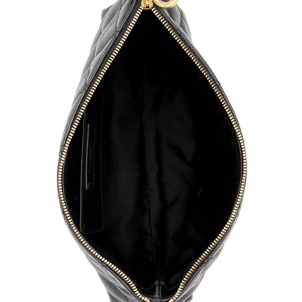 Saint Laurent Quilted Lambskin Pouch (SHF-wmqUwV)