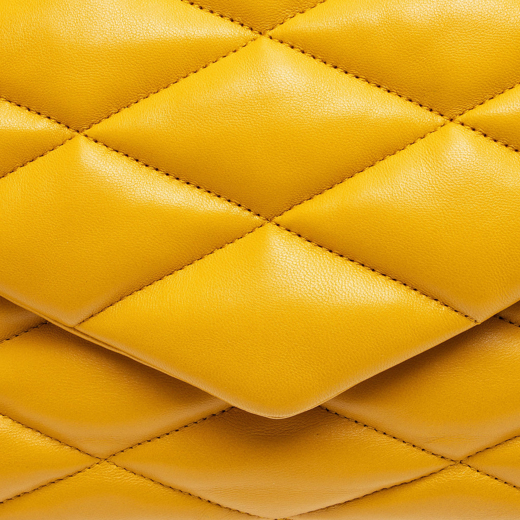Saint Laurent Quilted Lambskin Puffer Sade Clutch